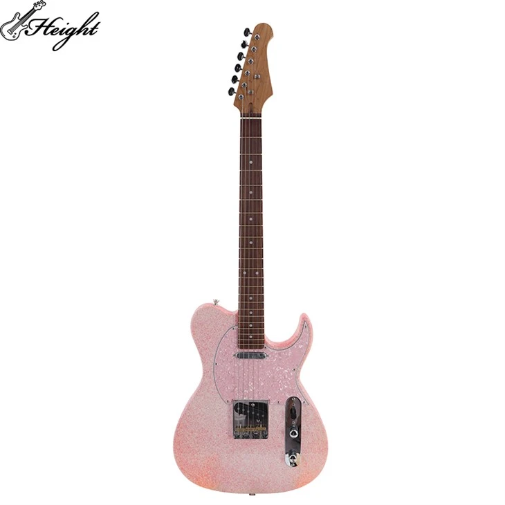Electric Guitar Custom Strat Professional Electric Guitar Glossy With Golden Glittering Powder Finishing